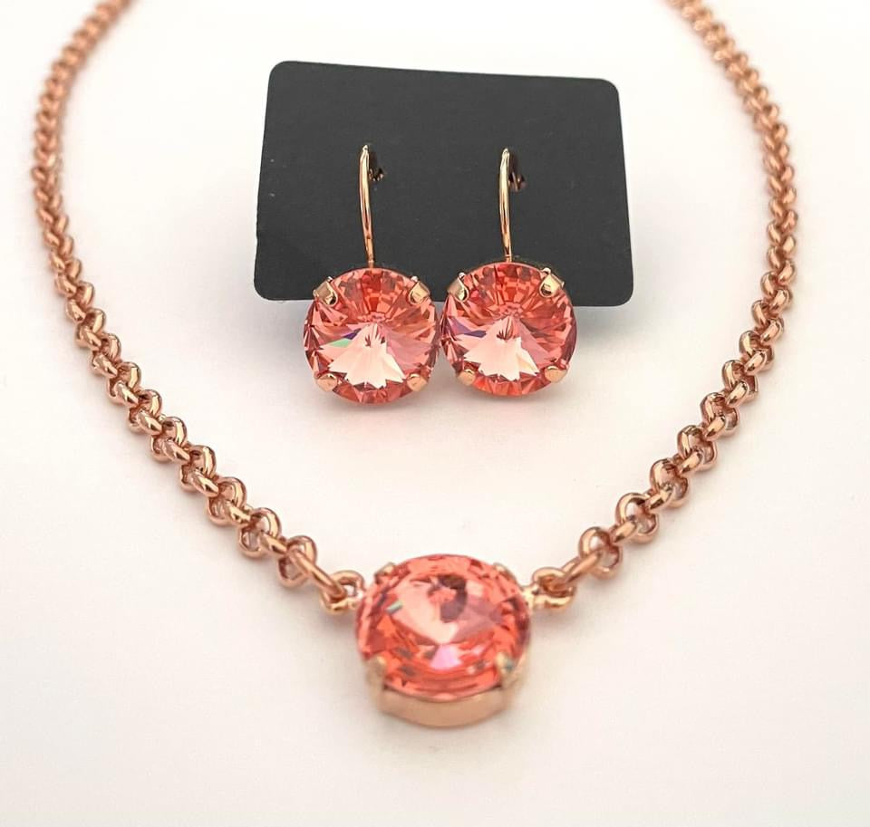 Classic Pendant - Coral - Rose Gold