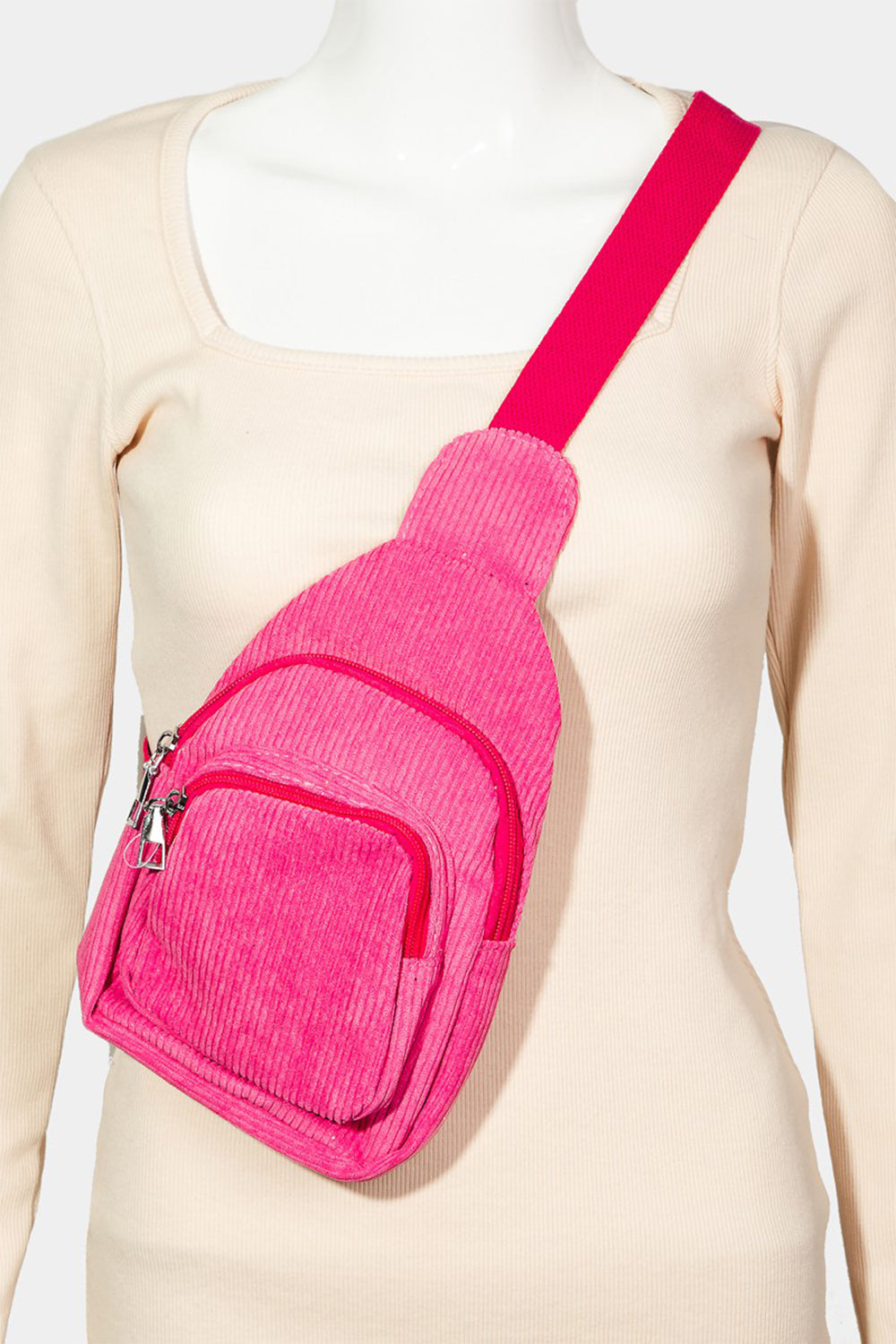 Double-Layered Sling Bag - Pink, Blue, or Khaki