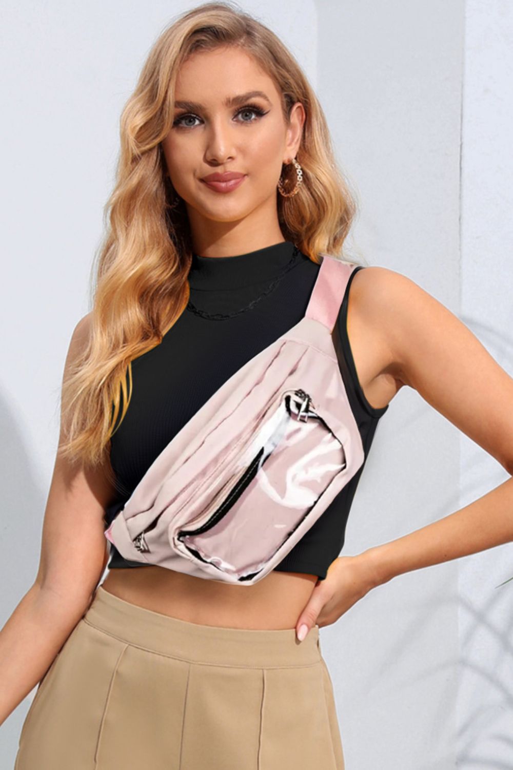 Adjustable Strap Sling Bag - Phone Holder - Pink or Blue