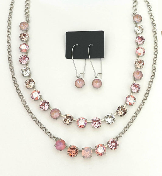 Soft Pinks Collection - Set in Silver Metal - choose your piece!