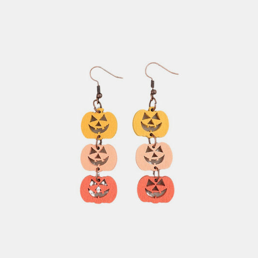 Wooden Pumpkin Earrings