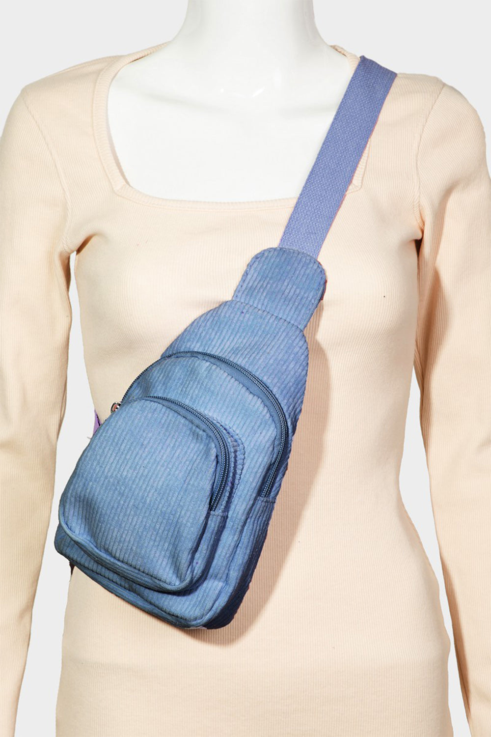 Double-Layered Sling Bag - Pink, Blue, or Khaki