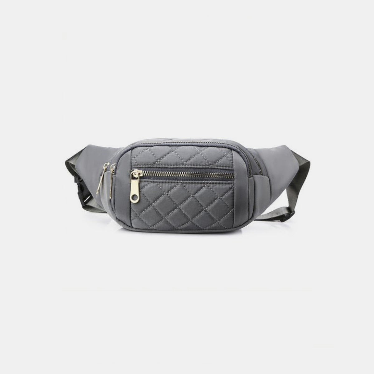 Quilted Multi Pocket Waist Belt Bag