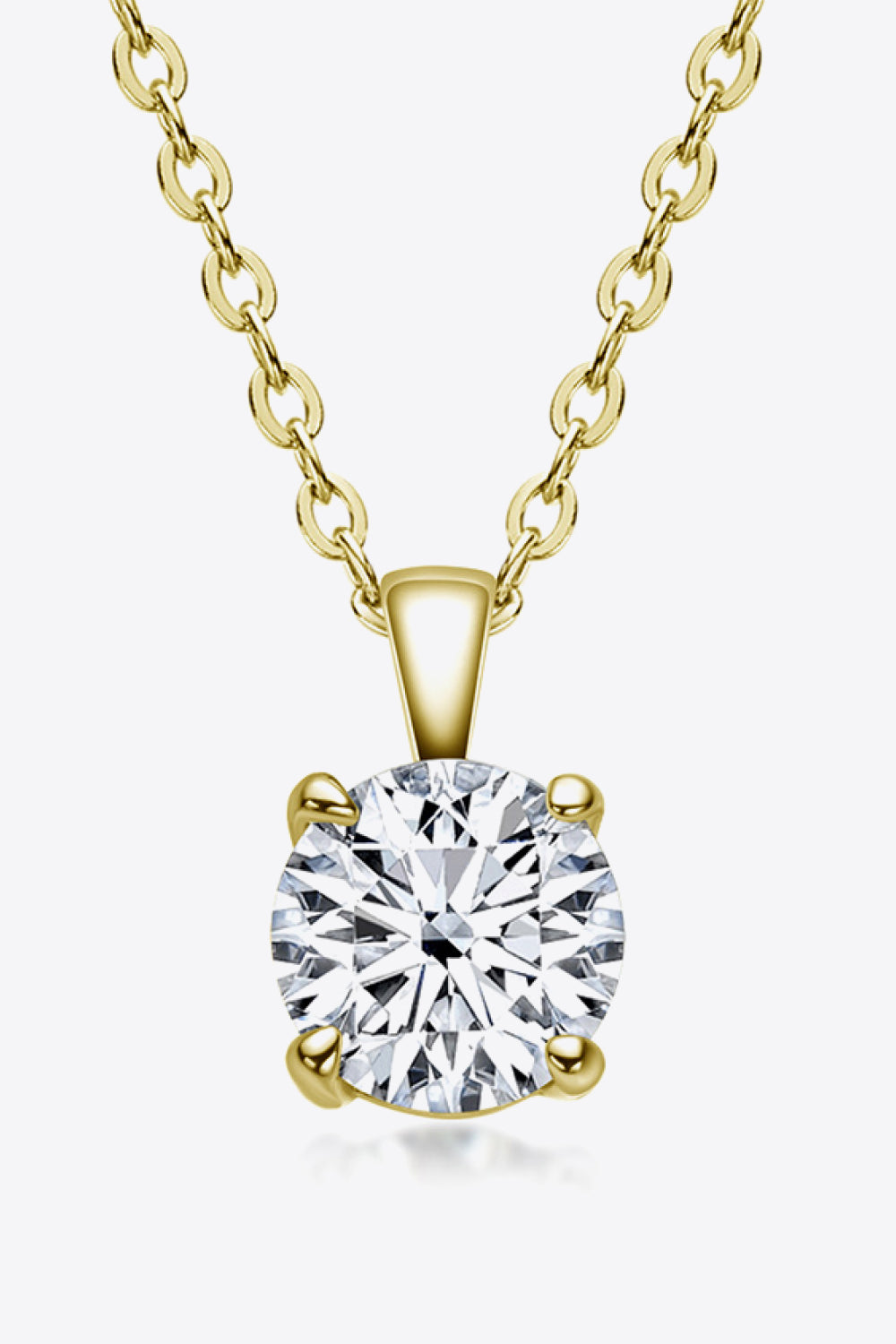 1 Carat Moissanite Chain-Link Necklace - 18k gold plated or sterling silver