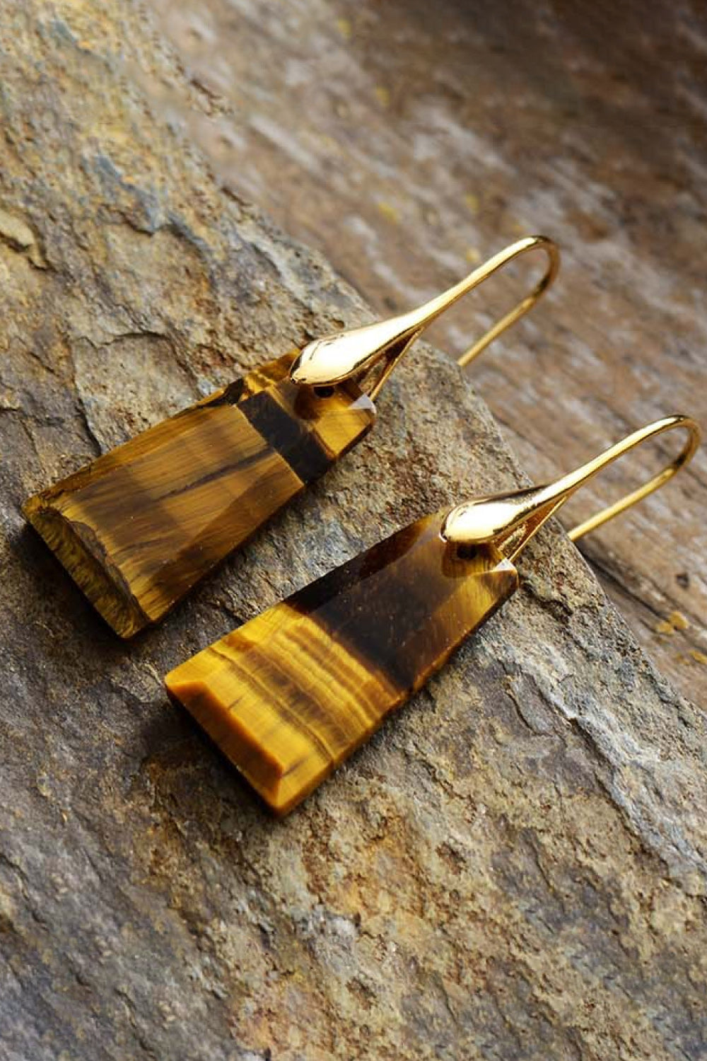 Handmade Natural Stone Dangle Earrings - Multiple colors available