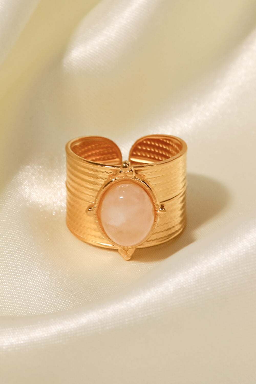 18K Gold-Plated Wide Open Ring - Multiple Colors Available