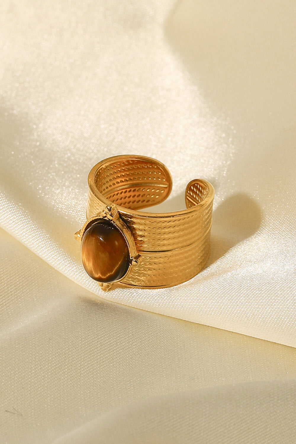 18K Gold-Plated Wide Open Ring - Multiple Colors Available