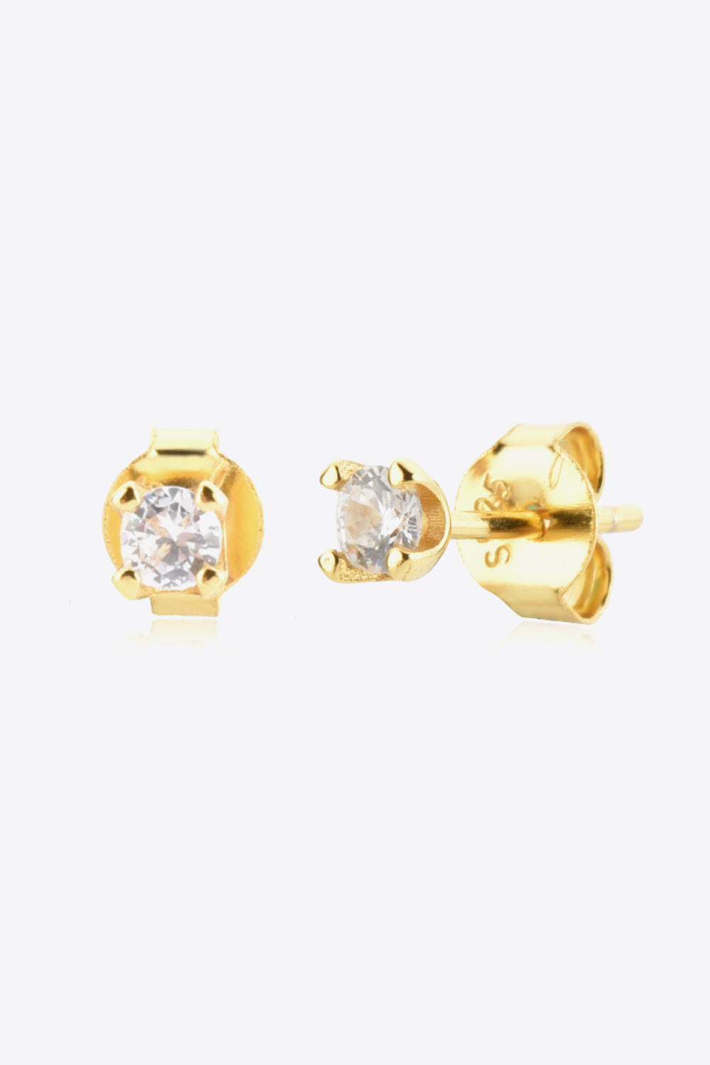 Zircon Basic Stud Earrings - Silver or Gold