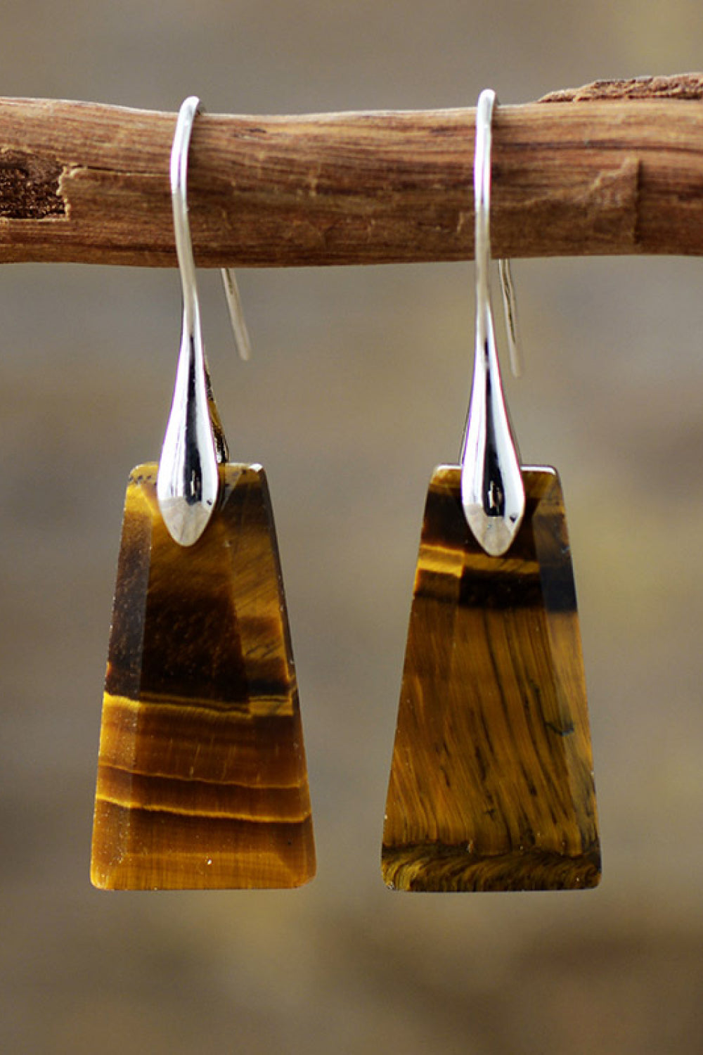 Handmade Natural Stone Dangle Earrings - Multiple colors available