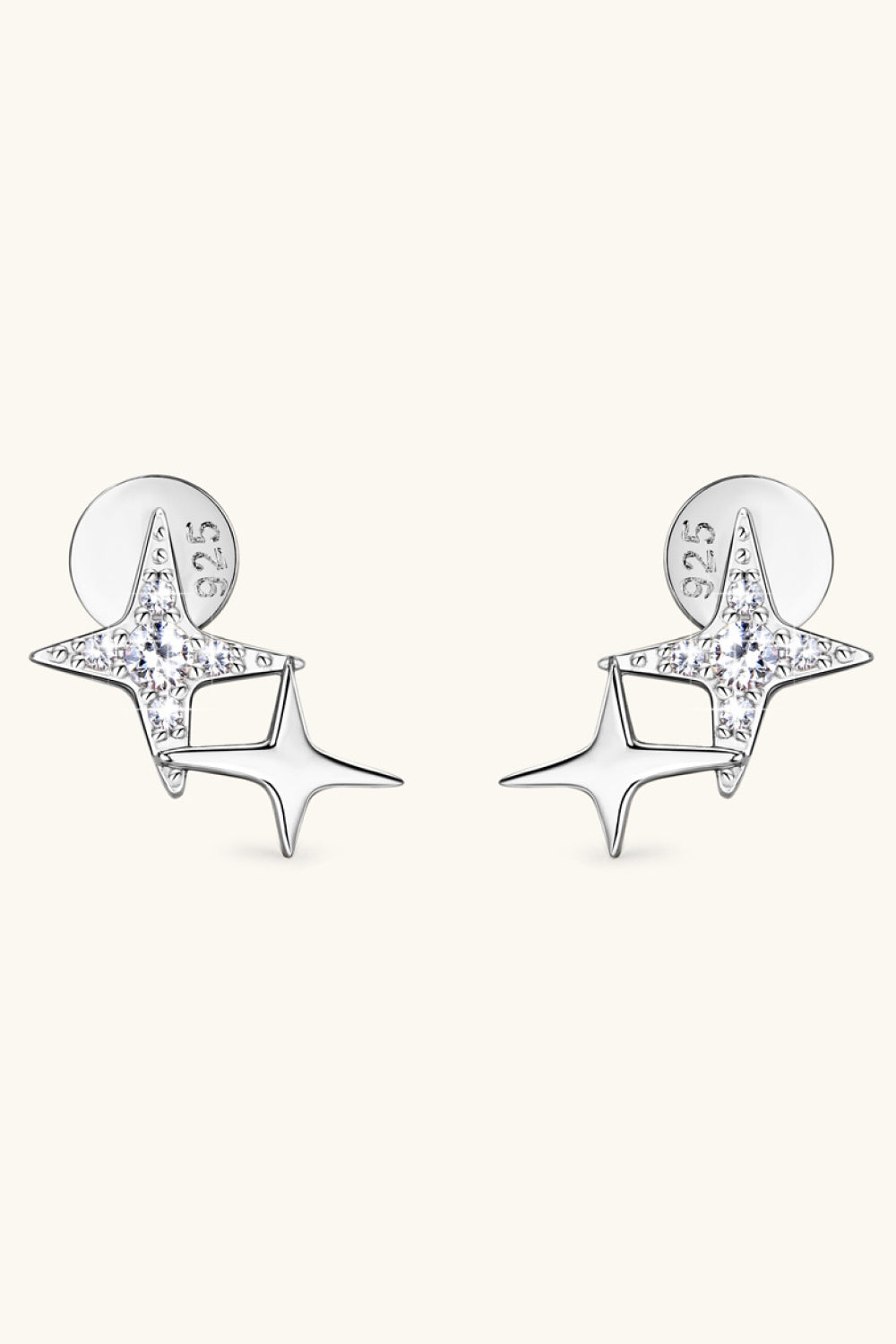 Moissanite Star Shaped Earrings - Silver or Gold