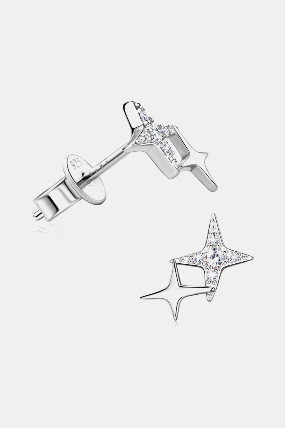 Moissanite Star Shaped Earrings - Silver or Gold