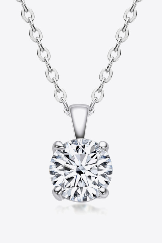 1 Carat Moissanite Chain-Link Necklace - 18k gold plated or sterling silver