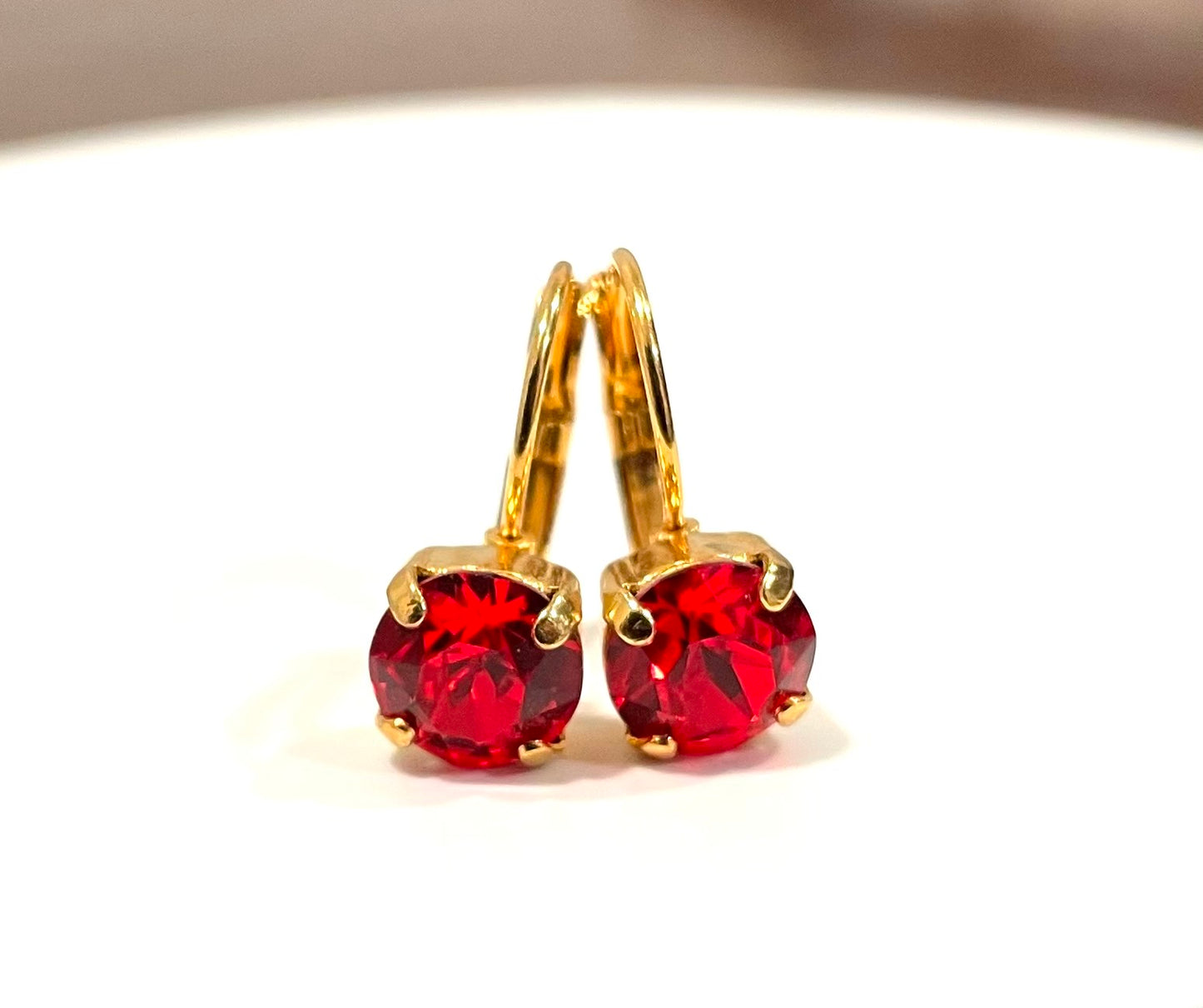 Essential Earring - Red in Gold